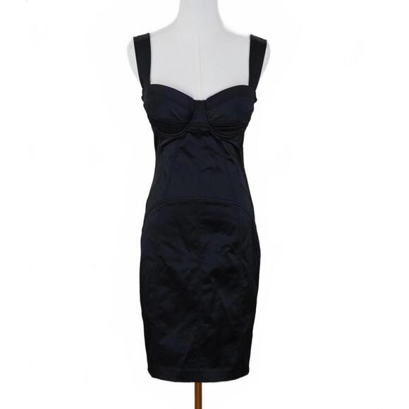 Vintage Marciano Black Bustier Corset Dress Sz 4 - Picture 1 of 7